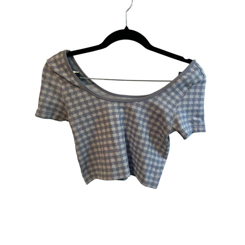 Aeropostale Checker Pattern Cropped Tee Small - Picture 3 of 3